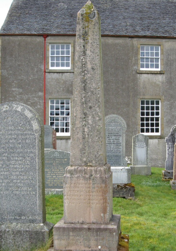 Photo of headstones/Peter McLennan d 1877 hdstn Lochbroom chyd